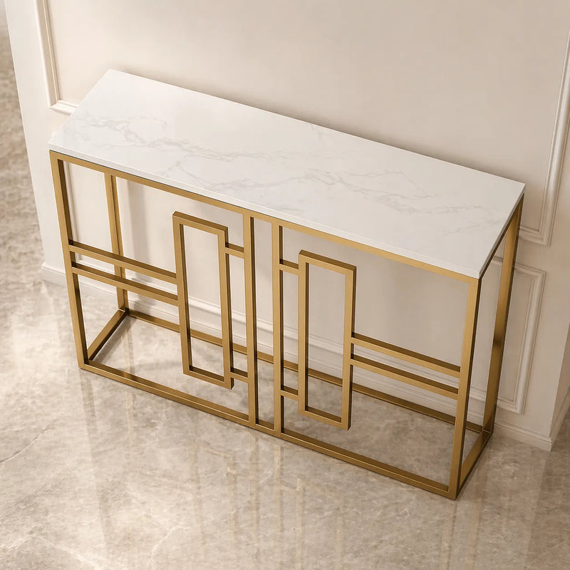 classic-console-table-with-white-marble-in-golden-metal-finish