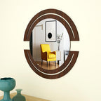 Classic Design Mirror with Walnut Finish