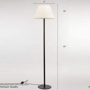 Classic Floor Lamp with Pleated fabric In Off White Color