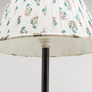 Classic Floral Designer Floor Lamp with Pleated fabric In Off White Color