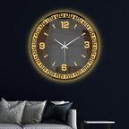 Classic Greek Inspired LED Mirror Wall Clock with Golden Geometric Border