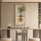 Classic Harmony Circular Glow LED Light Wall Panel with Planter for Home & Office Spaces