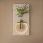Classic Harmony Circular Glow LED Light Wall Panel with Planter for Home & Office Spaces