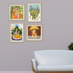 Classic Indian Devotional Wall Art Frame Set of 4