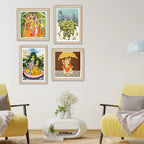Classic Indian Devotional Wall Art Frame Set of 4