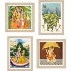 Classic Indian Devotional Wall Art Frame Set of 4