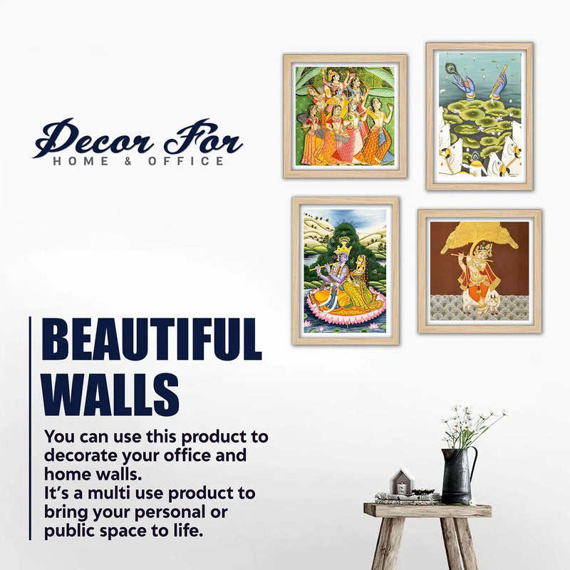 Classic Indian Devotional Wall Art Frame Set of 4