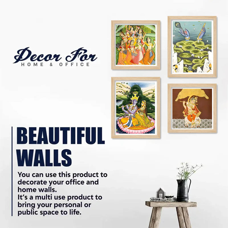 Classic Indian Devotional Wall Art Frame Set of 4