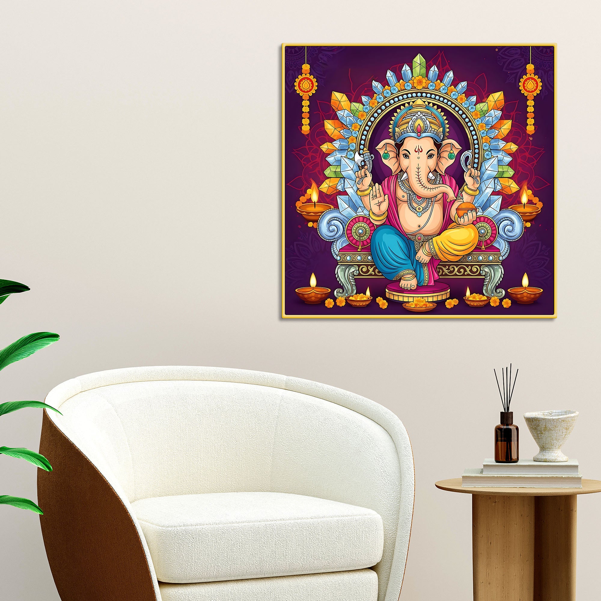 Classic Indian Ganesha Painting for Home