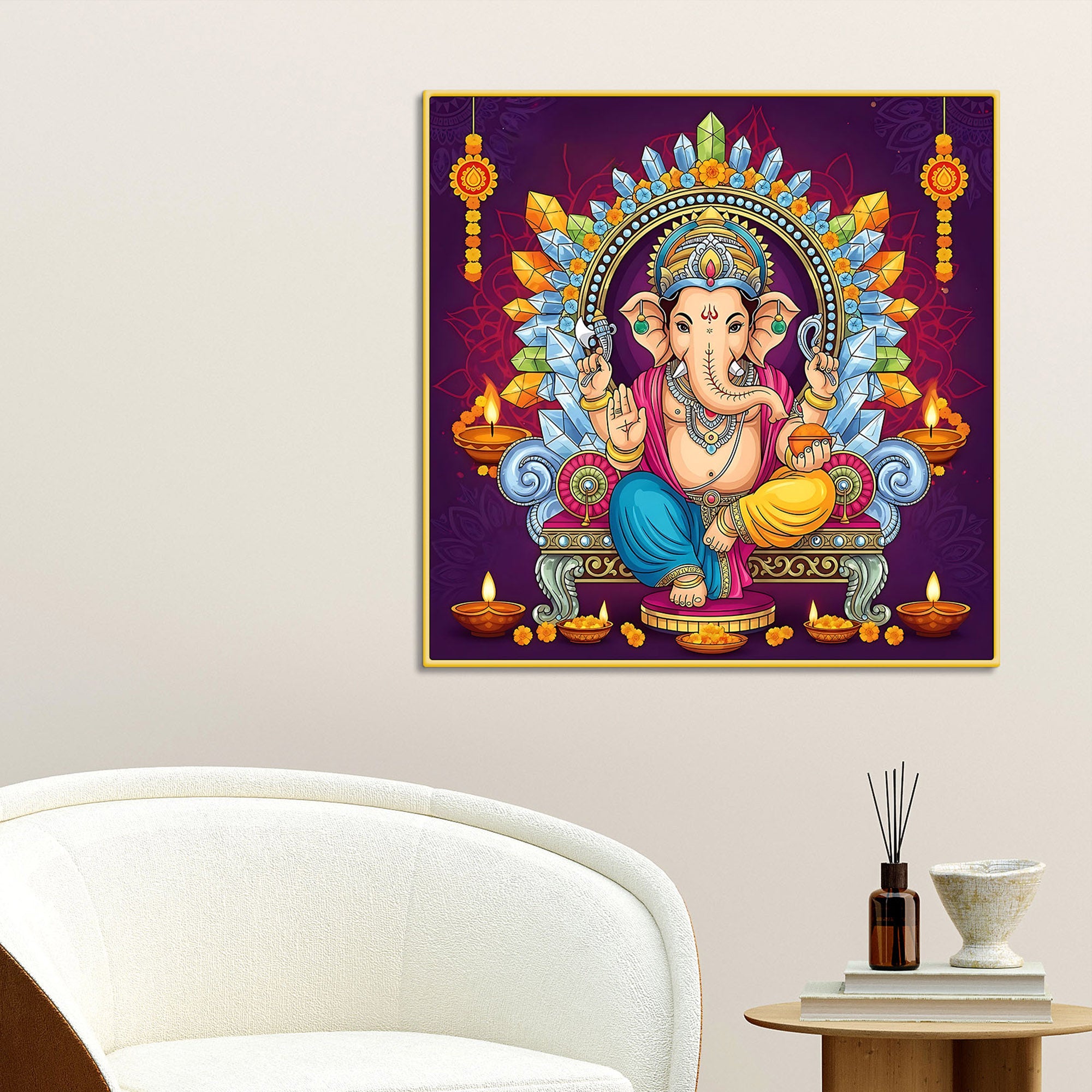Classic Indian Ganesha Painting for Home