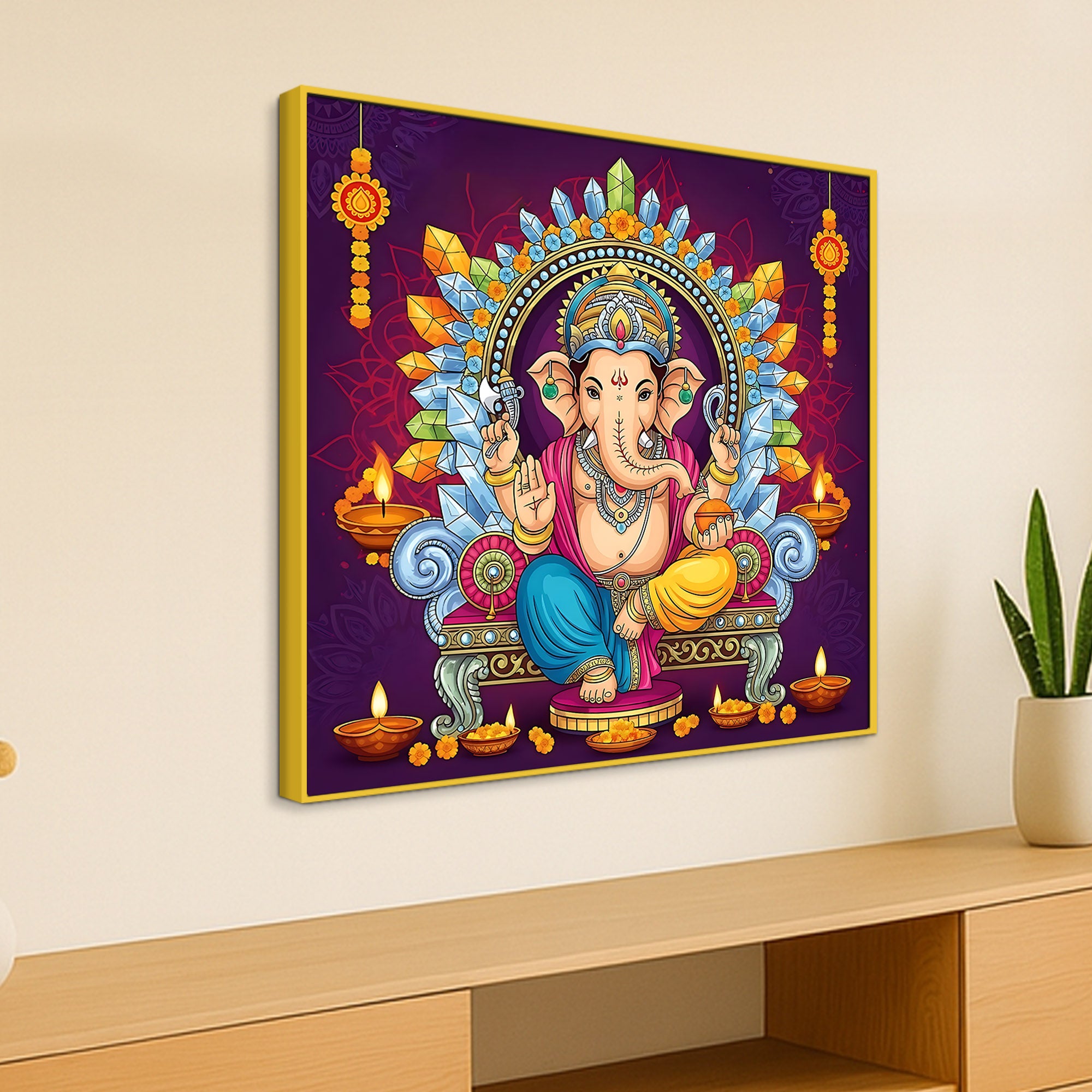Classic Indian Ganesha Painting for Home