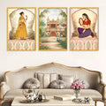 Classic Indian Wall Art Canvas Painting Set of 3