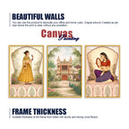 Classic Indian Wall Art Canvas Painting Set of 3