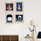 Classic Indian Wall Art Frame Set of 4 for Home Decoration