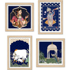 Classic Indian Wall Art Frame Set of 4 for Home Decoration