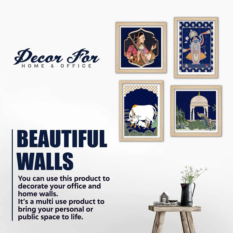 Classic Indian Wall Art Frame Set of 4 for Home Decoration
