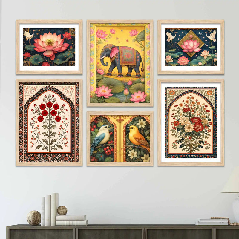 Classic Indian Wall Art Frame Set of 6