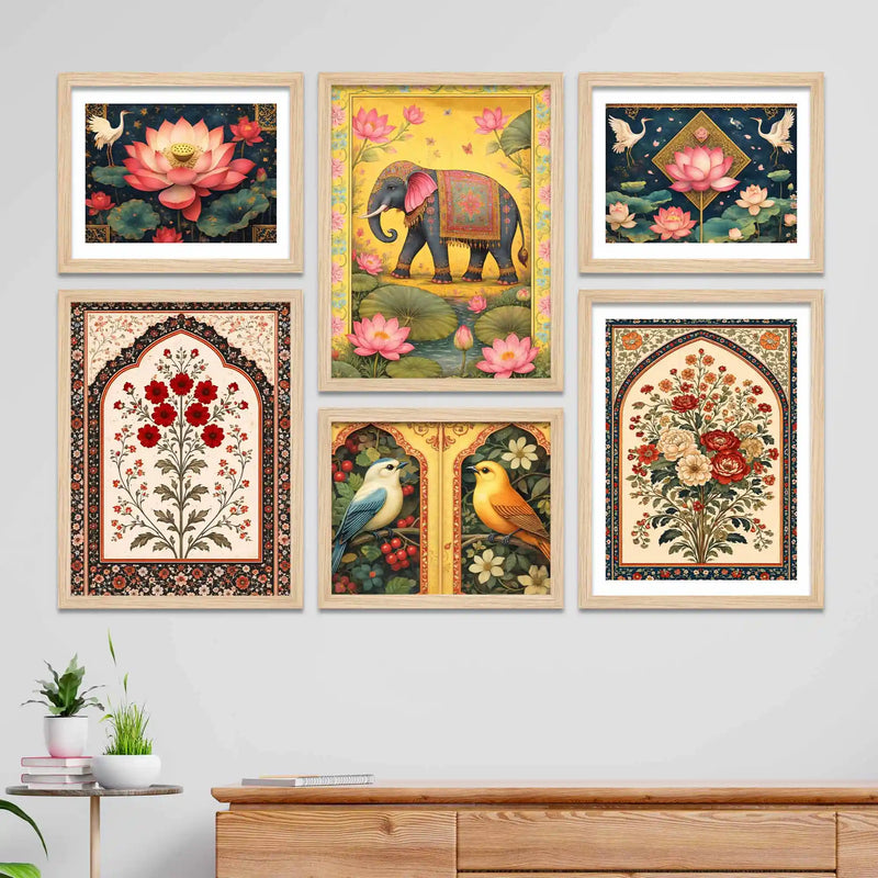 Classic Indian Wall Art Frame Set of 6