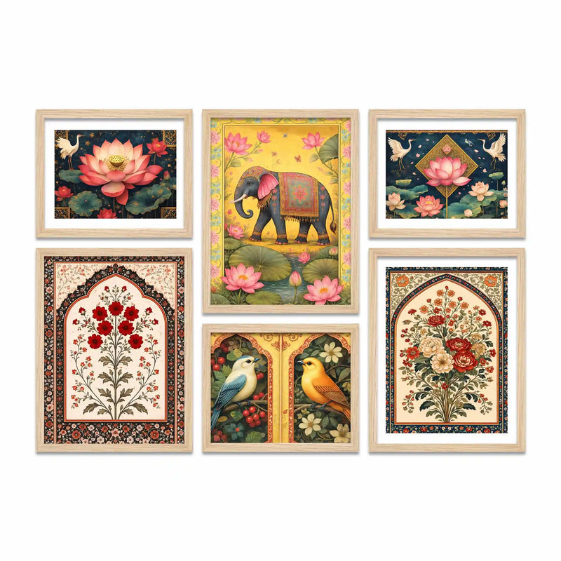 Classic Indian Wall Art Frame Set of 6