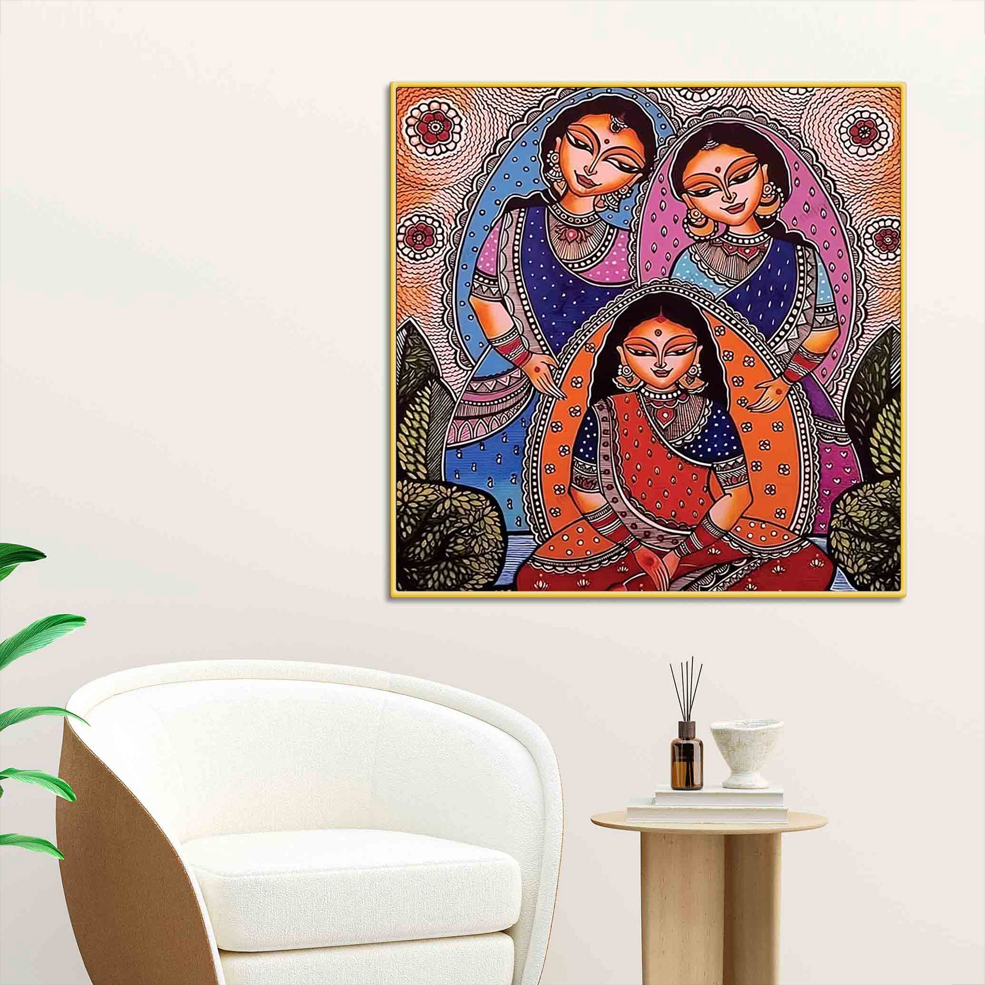 classic-indian-women-canvas-painting-cultural-wall-decor