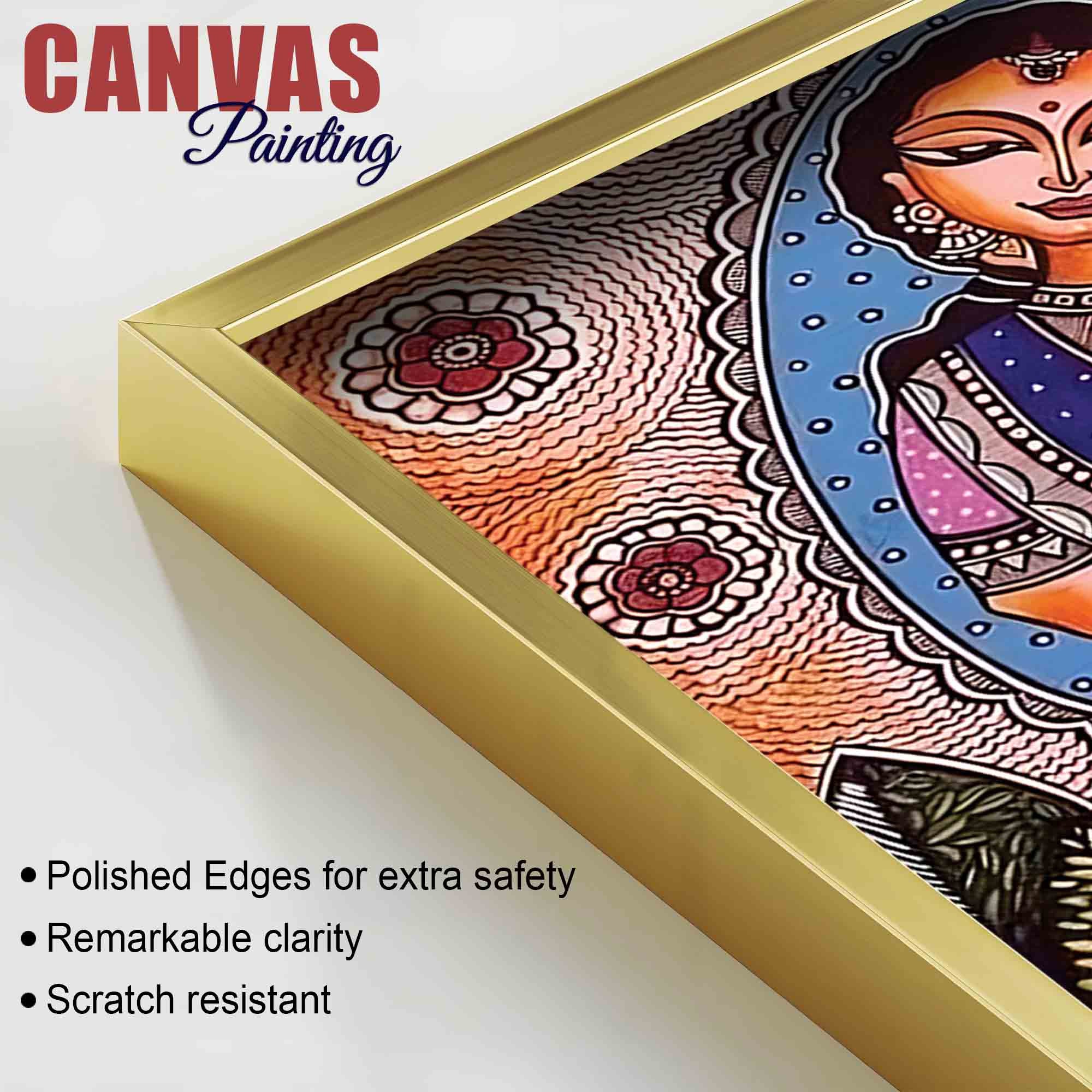 Classic Indian Women Canvas Painting | Cultural Wall Décor