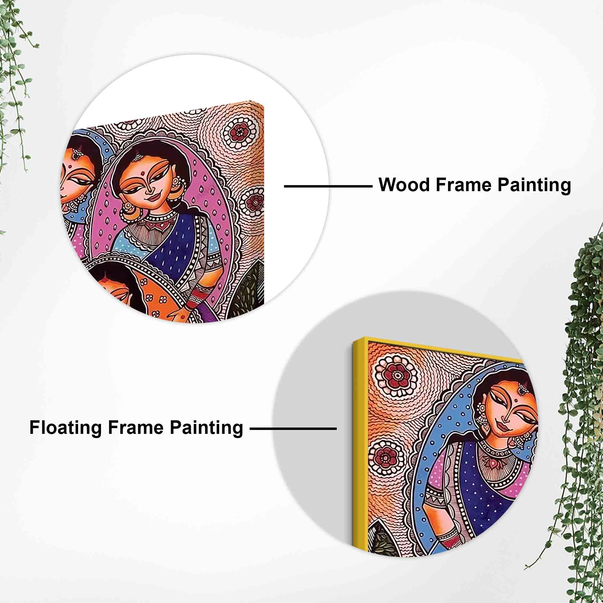 Classic Indian Women Canvas Painting | Cultural Wall Décor