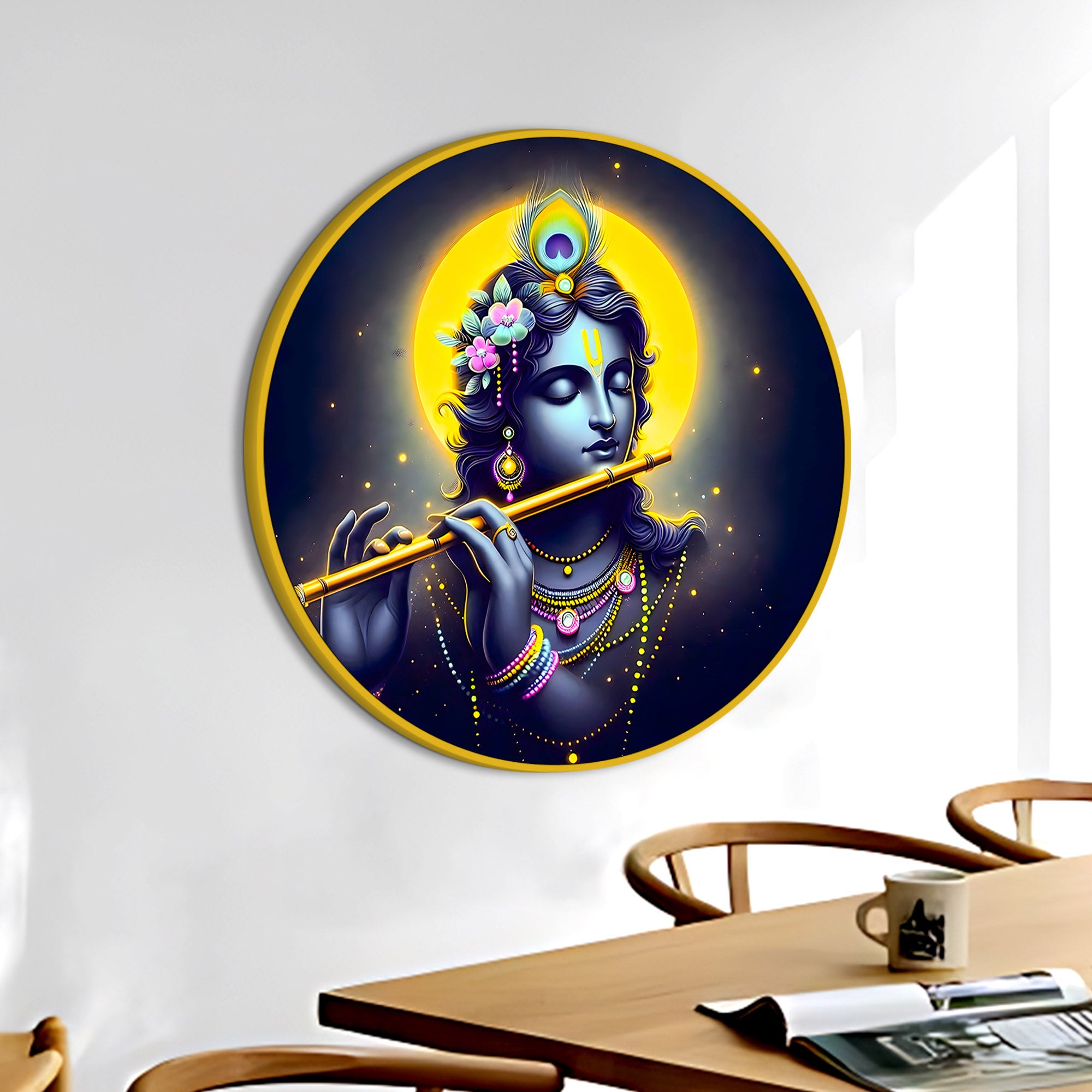 Classic Lord Krishna Round Painting