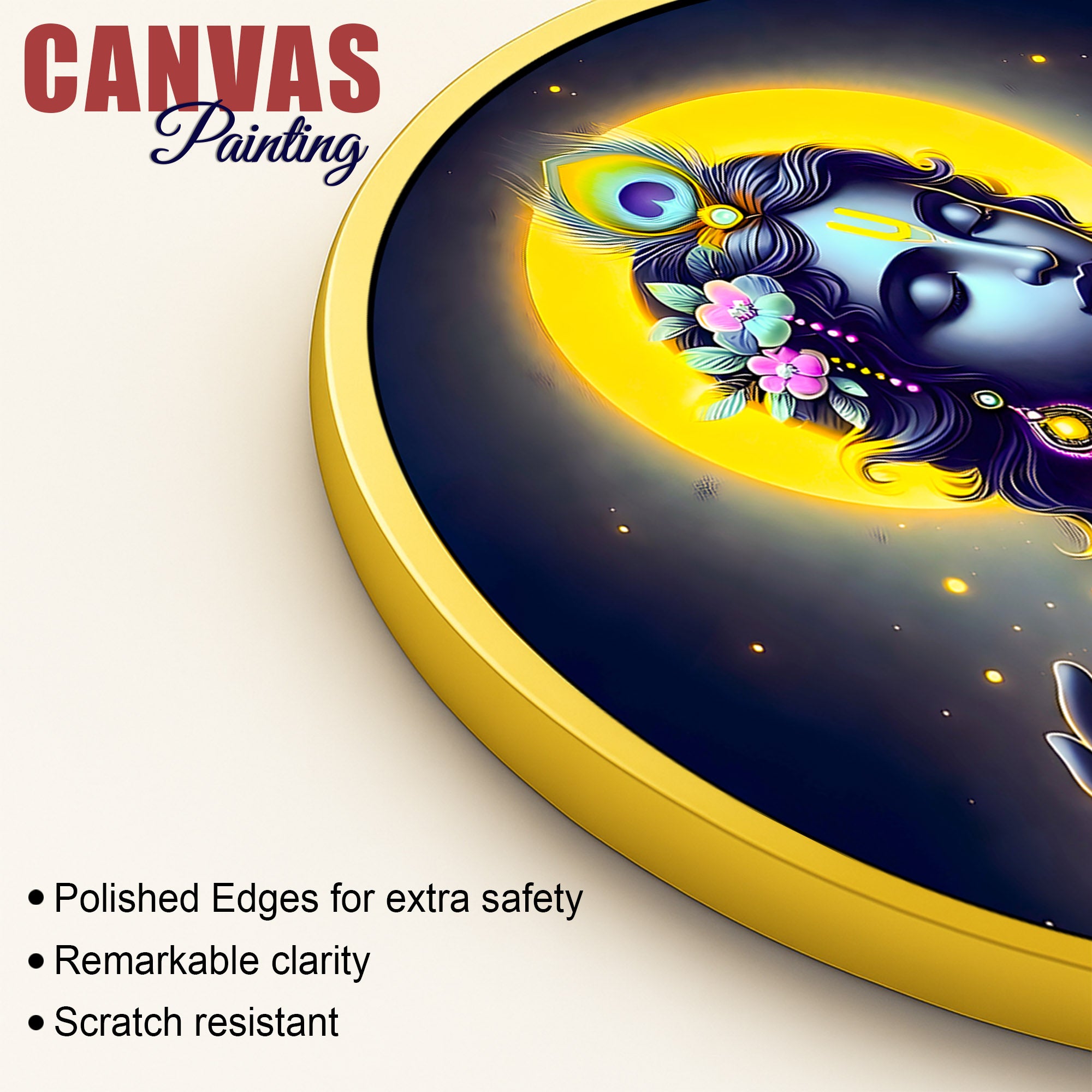 Classic Lord Krishna Round Painting