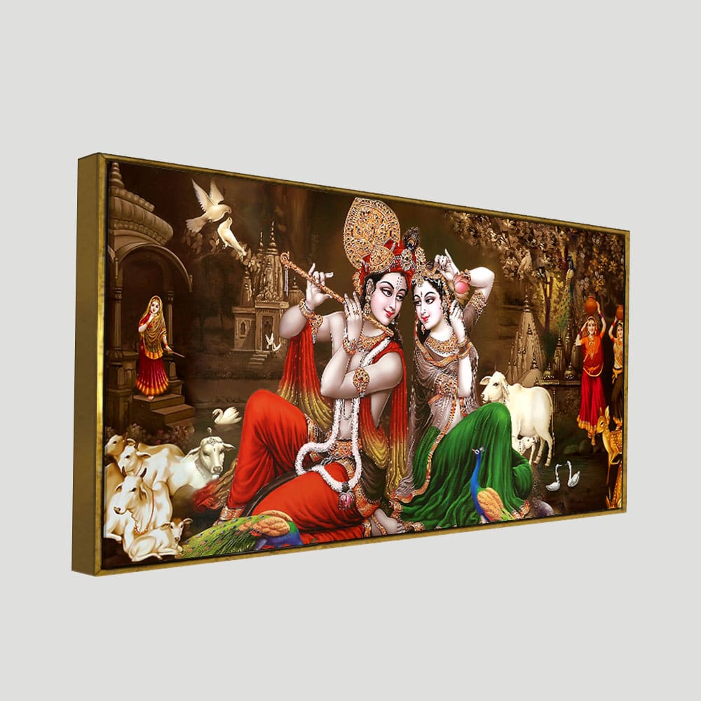 lord radha krishna canvas painting