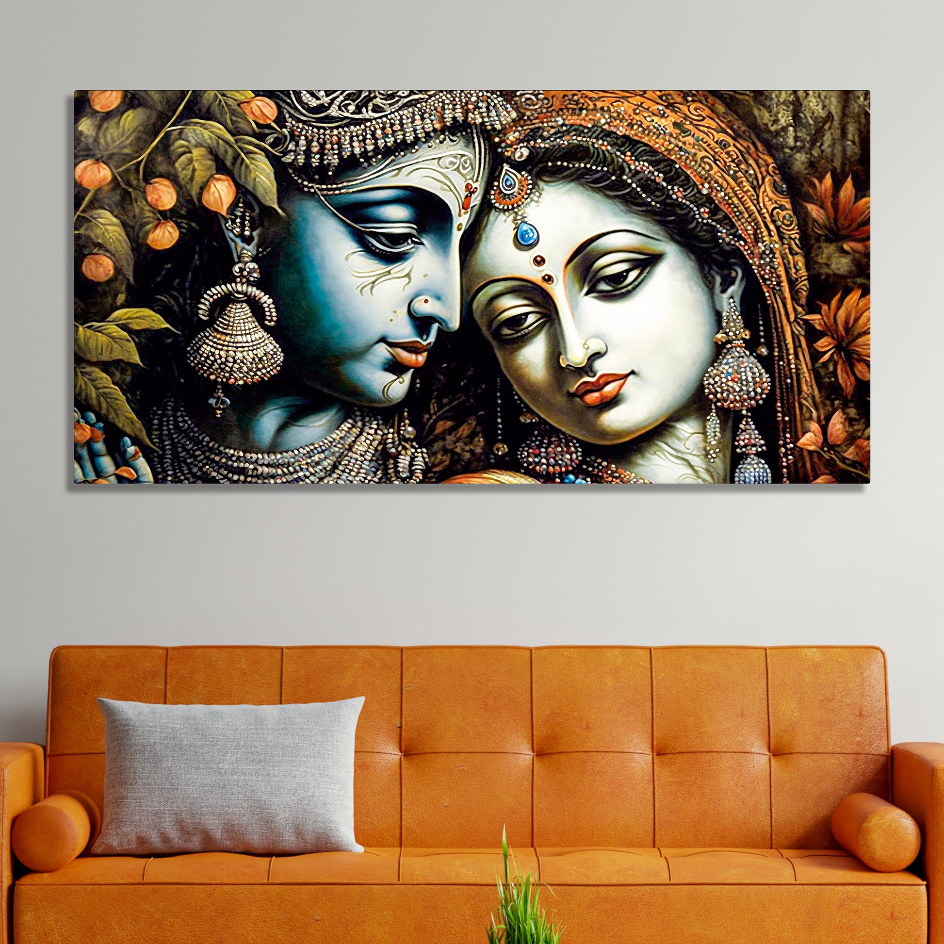 Classic Lord Radha Rani and krishna Canvas Wall Painting