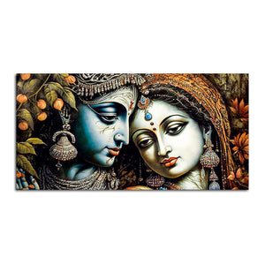 Classic Lord Radha Rani and krishna Canvas Wall Painting