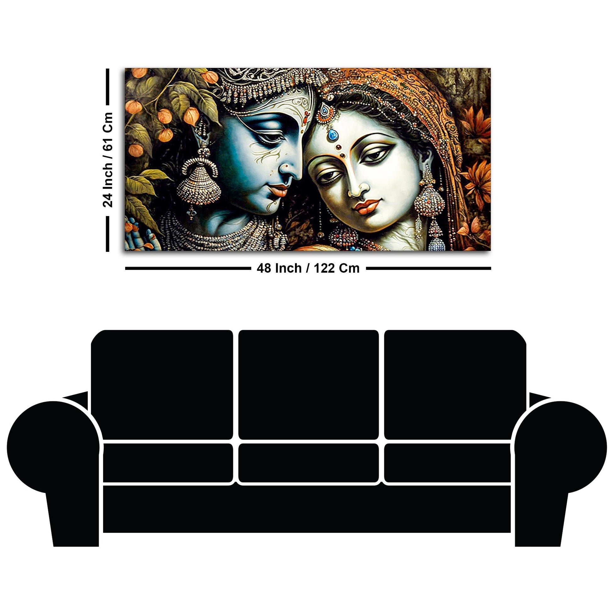 Classic Lord Radha Rani and krishna Canvas Wall Painting