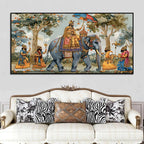 Classic Maharaja Elephant Ride Canvas Painting