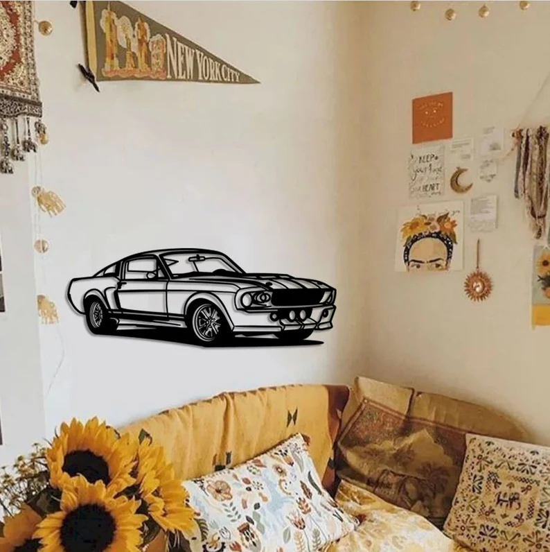 Classic Muscle Car Metal Wall Art | Car Wall Decor