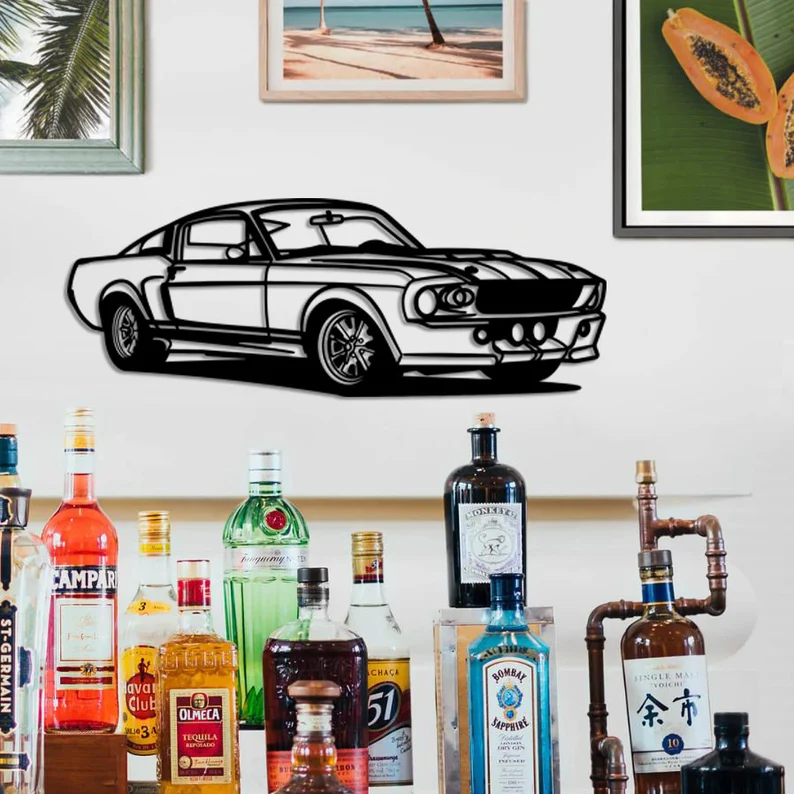 Classic Muscle Car Metal Wall Art | Car Wall Decor