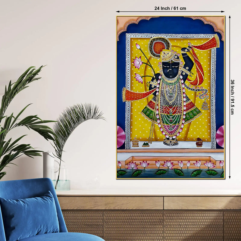 Classic Nathdwara Lord Shrinath Ji Pichwai Canvas Wall Painting