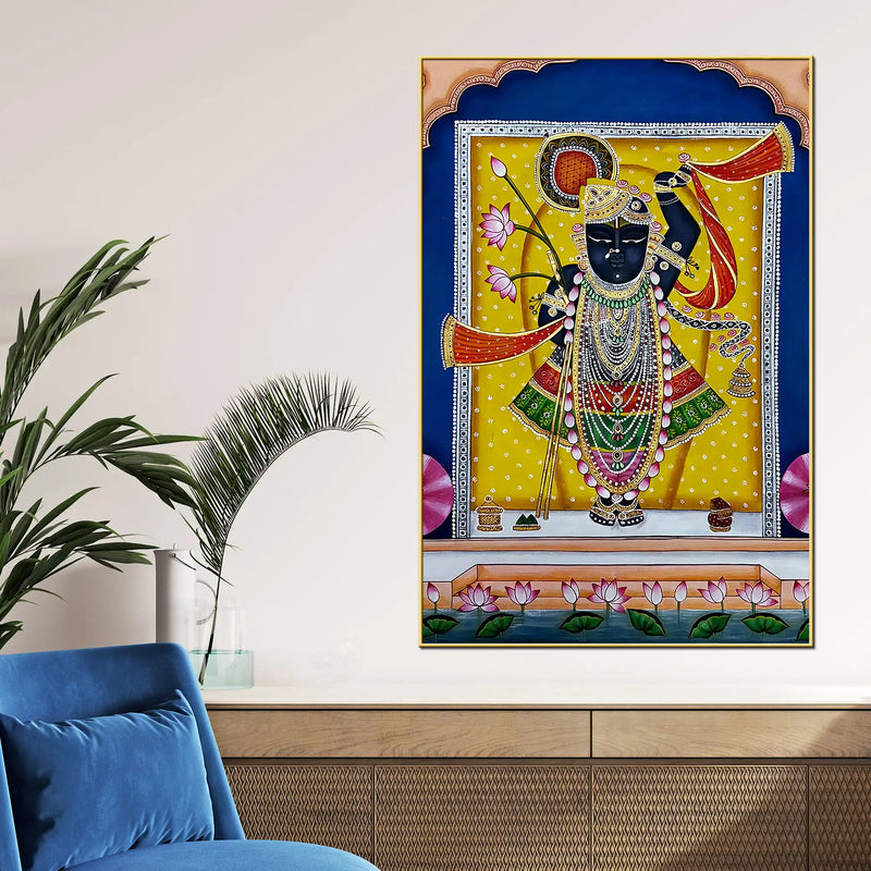 Classic Nathdwara Lord Shrinath Ji Pichwai Canvas Wall Painting