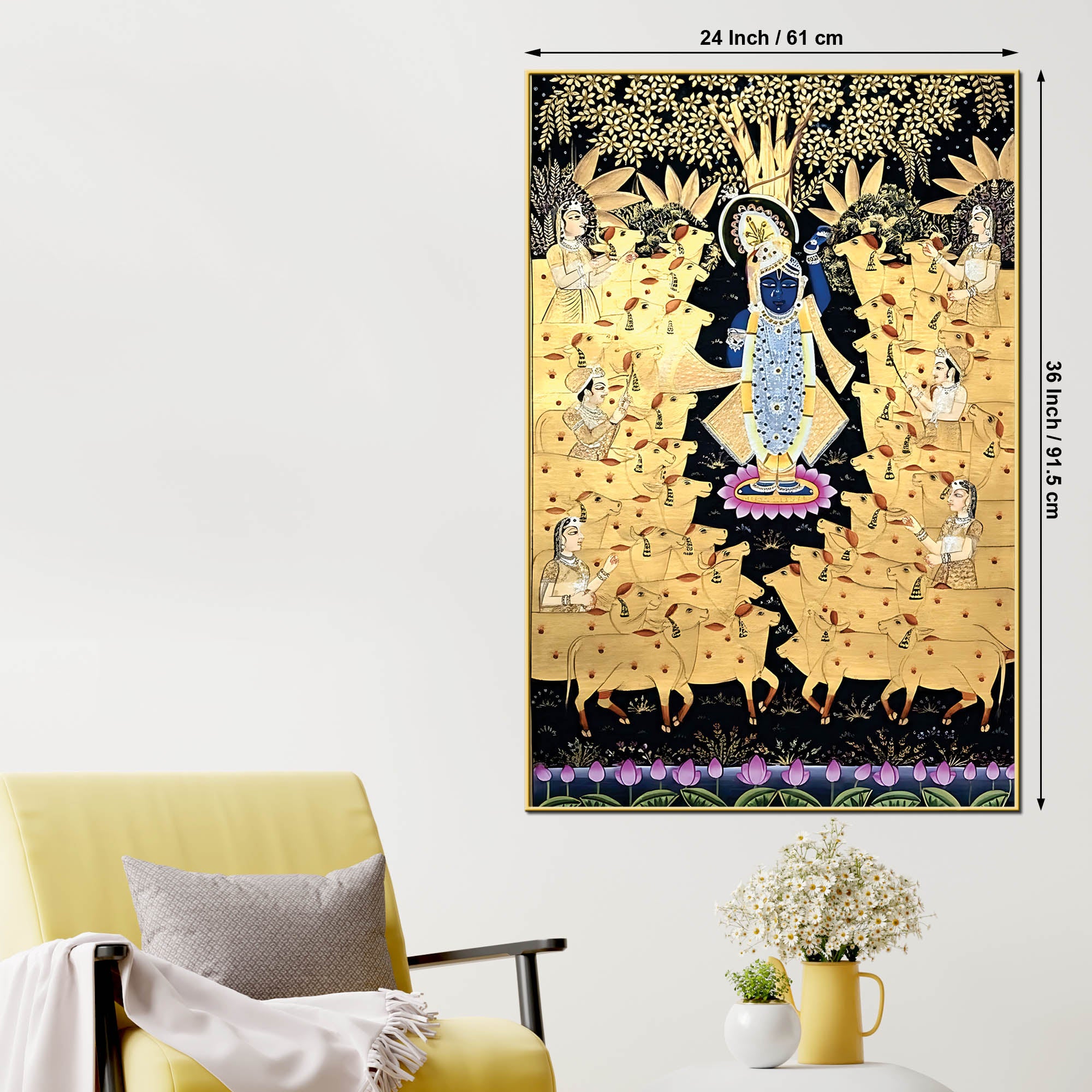 Classic Nathdwara Pichwai Shrinathji Canvas Painting | Hindu Spiritual Decor
