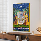 Classic Nathdwara Shreenathji Krishna Pichwai Canvas Wall Painting