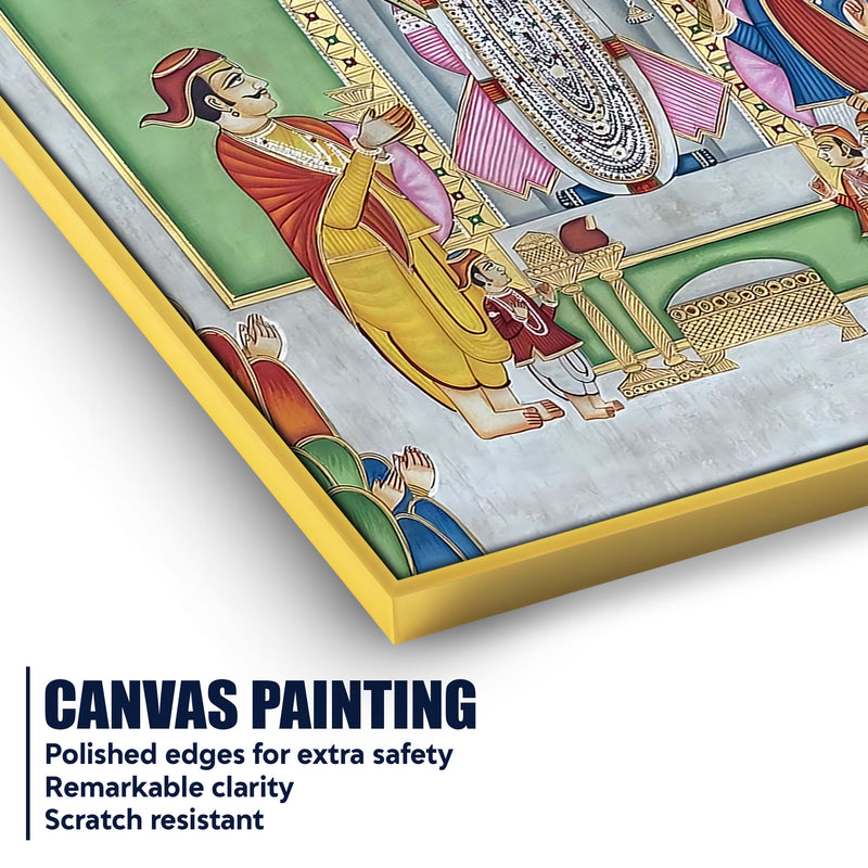 Classic Nathdwara Shrinath Ji Darbar Spiritual Canvas Wall Painting