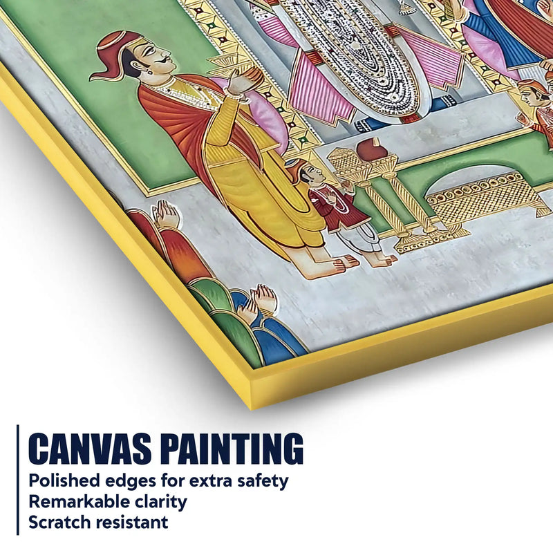 Classic Nathdwara Shrinath Ji Darbar Spiritual Canvas Wall Painting
