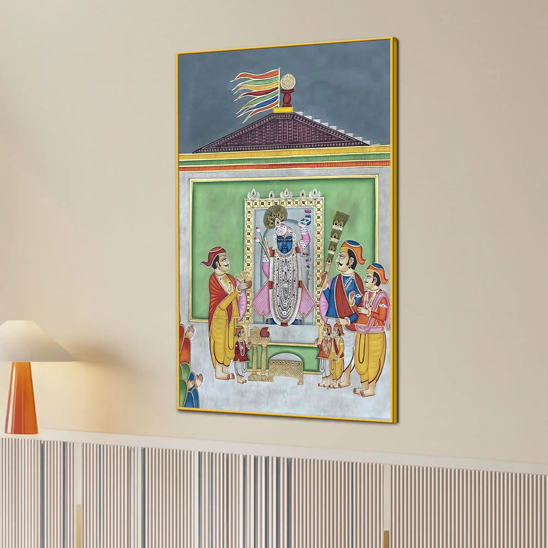 Classic Nathdwara Shrinath Ji Darbar Spiritual Canvas Wall Painting