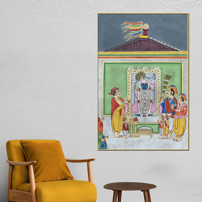 Classic Nathdwara Shrinath Ji Darbar Spiritual Canvas Wall Painting
