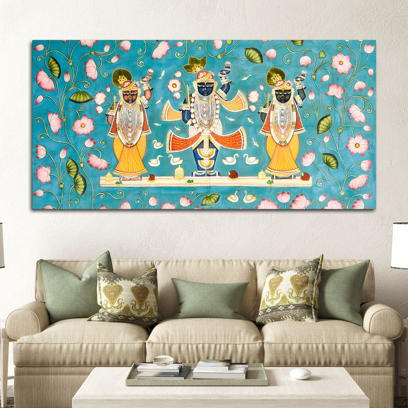 Classic Nathdwara Shrinathji Pichwai Painting on Canvas – Spiritual Decor