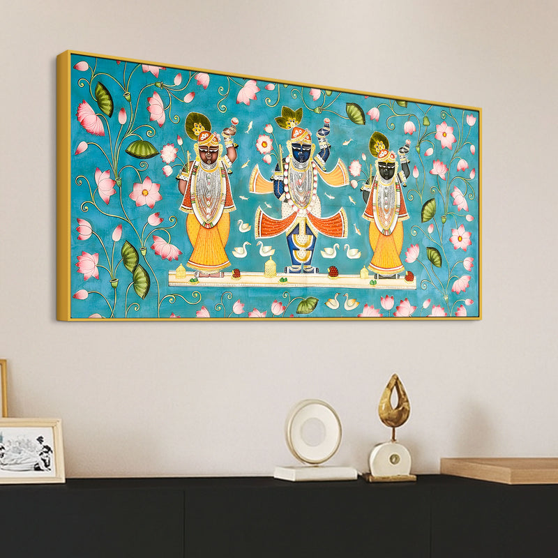 Classic Nathdwara Shrinathji Pichwai Painting on Canvas – Spiritual Decor