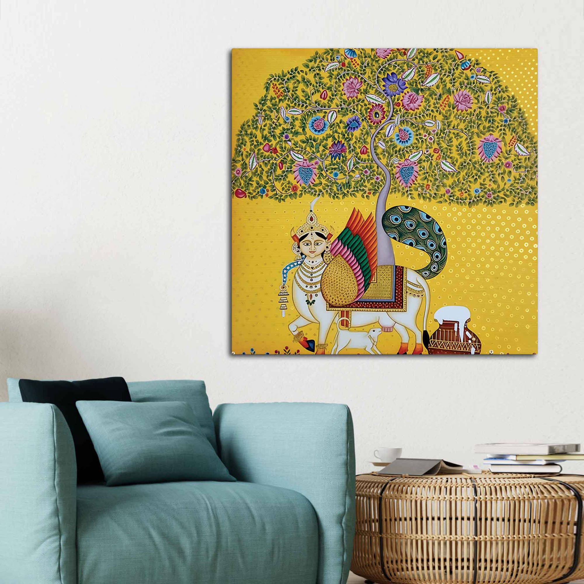 Classic Pichwai Painting on Canvas for Pooja Room & Living Room
