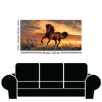 Classic Premium Quality Wall Painting of Brown Horse in Sunset