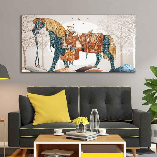 Classic Premium Quality Wall Painting of Patterned Horse