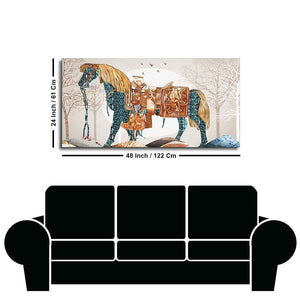 Classic Premium Quality Wall Painting of Patterned Horse