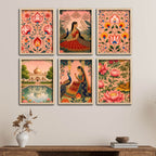 Classic Rajasthani Artwork Wall Frame Set of Six